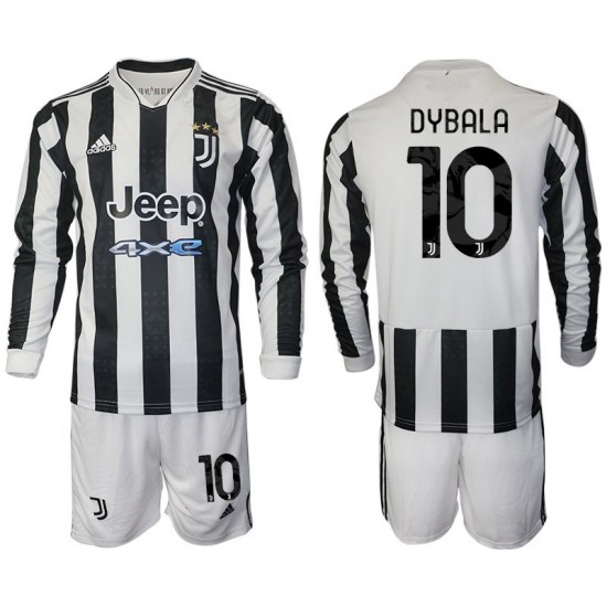 Camisola Juventus Dybala 10 Criança Equipamento Primeiro 2021-2022 Manga Comprida